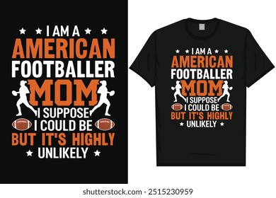 Soy una futbolista americana mamá fútbol americano rugby jugando tipografía vintage diseño de camiseta gráfica