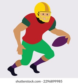 American footballer vector art work.