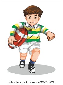 American Footballer-flat coloring style-illustration for the children