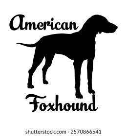 American Foxhound. dog silhouette, dog breeds, logo, vector, silhouette,  animal, illustration, icon, sign, design, black, symbol, pet, love
