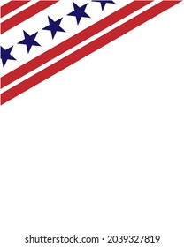 American frame corner with USA flag symbols with an empty space for the text.