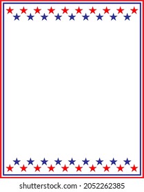 American frame with flag symbols stars red blue patriotic border with space for text.