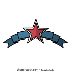 american frame with ribbon and star