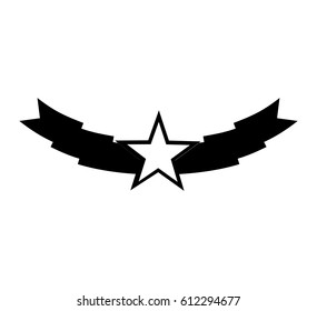 american frame with ribbon and star