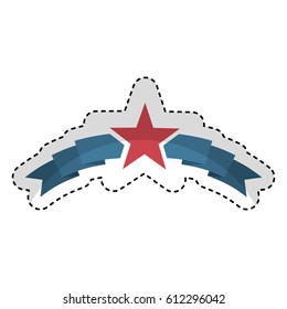 american frame with ribbon and star