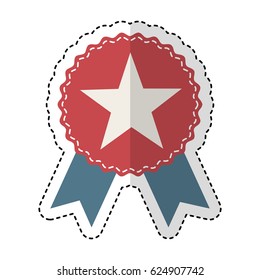 american frame with ribbon and star