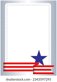 American frame with US flag symbols design template.	
