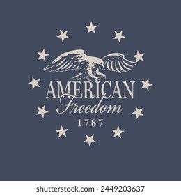 American Freedom Eagle Graphic Vector