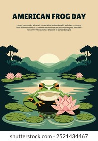 American Frog Day background. Vector illustration.