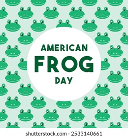 American Frog Day. Head frog seamless pattern. Eps 10.