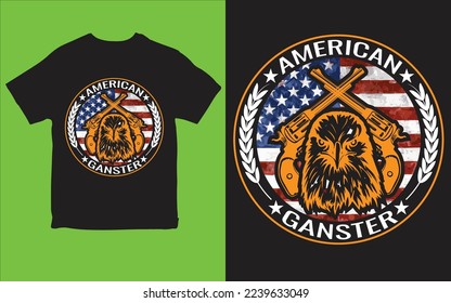 American ganster t-shirt design vector