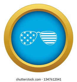American glasses icon blue vector isolated on white background for any design