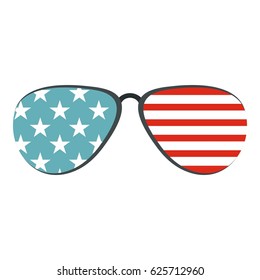 American glasses icon flat isolated on white background vector illustration