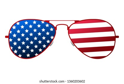 American Brille Icon. Alles Gute zum 4. Juli und zum Unabhängigkeitstag. Cartoon Vektorillustration Illustration.