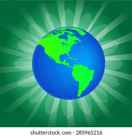 American Globe - Center Beaming Background
