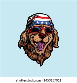 american golden retriever design vector