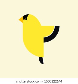 American goldfinch  bird or Spinus tristis vector. American goldfinch bird vector icon in flat style