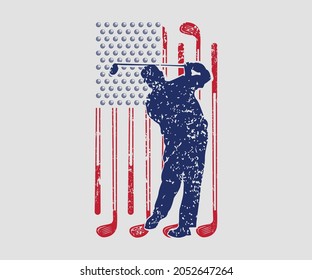 American Golf Flag Man Printable Vector Stock Vector (Royalty Free ...