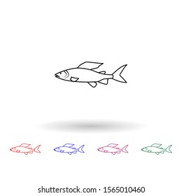 American grayling multi color icon. Simple thin line, outline vector of fish icons for ui and ux, website or mobile application