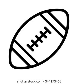 American gridiron football flat vector icon for sports apps and websites