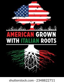 American grown with italian roots t-shirt design