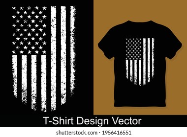 American Grunge distressed faded flag t-shirt designs Vector