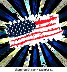 American grunge flag. Abstract background for USA for web.