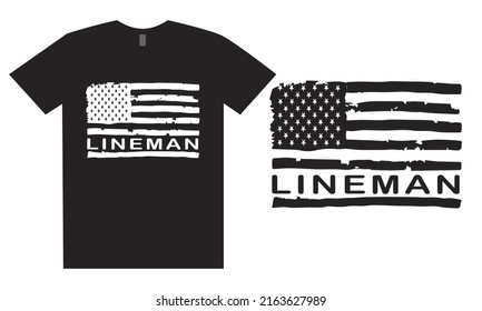 American Grunge Flag Lineman Design