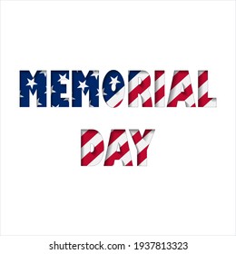 American Grunge Flag For Memorial Day. Vector Illustration