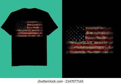 American grunge flag - t shirt design vector