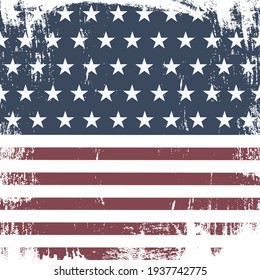 American Grunge Flag. Vector Illustration