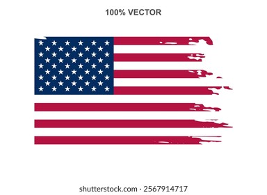 American Grunge Flag. vector template