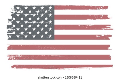 American grunge flag.Old vintage USA flag.