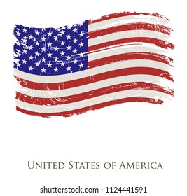 American grunge flag.Vector flag of USA.