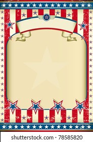 American grunge frame with ribbon. A traditional vintage american poster for you