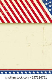 American grunge poster flag. A grunge greeting american poster for you