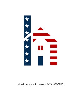 American H Letter House Logo Design Stock Vector (Royalty Free ...