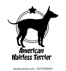 American Hairless Terrier dog silhouette,  dog, dog breeds, logo, vector, silhouette, logo design, animal, illustration, icon, sign, design, black,  symbol, pet