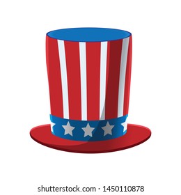 American Hat Celebration Symbol Isolate Vector