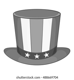 American hat icon in black monochrome style isolated on white background. Headdress symbol vector illustration