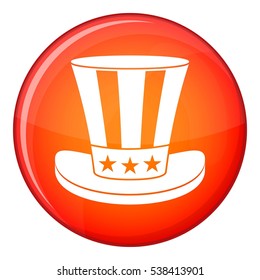 American hat icon in red circle isolated on white background vector illustration