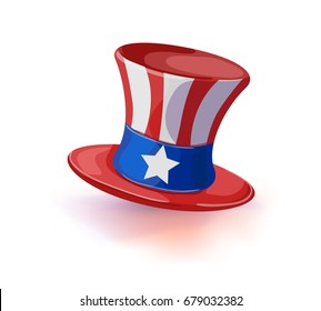 American hat independence day isolated vector illustration. Masquerade or carnival costume headdress