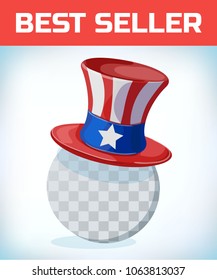 American hat. Independence day hat. Masquerade costume headdress. Carnival or Halloween mask. Cartoon Vector illustration.
