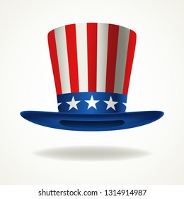 American hat, Vector illustration of uncle Sam Hat for President's day, vote, presidential election theme