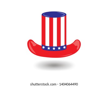 American hat, Vector illustration of uncle Sam Hat for President's day, vote, presidential election theme