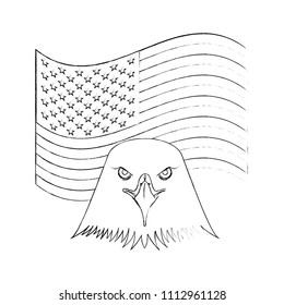 american head eagle flag national emblem