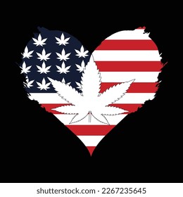 American Heart Flag mit Weaf Leaf Design