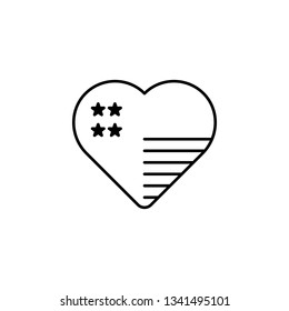 American, heart, icon. Modern American USA vector icon - Vector. Can be used for web, mobile