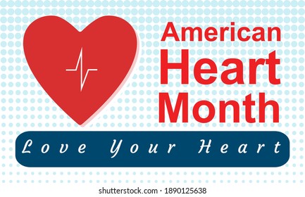 American Heart Month Background Poster Card Stock Vector (Royalty Free ...