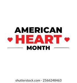 American Heart Month Background Template design for Poster or Banner